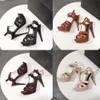 sandales d'hommage de designer plate-forme femmes talons talon recouvert de cuir verni et sangle de cheville réglable fête de mariage plage d'été 23
