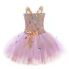 Baby Girls Candy Donuts Tutu Dress for Kids Doughnut Birthday Party Costumes Toddler Girl Poshoot Tulle Outfit Year Gift 240109