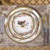 접시 접시 저녁 식사 럭셔리 전쟁 말 뼈 중국 식당 식당 세트 로얄 잔치 도자기 서부 접시 요리 가정 장식 결혼 선물