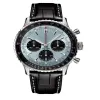 Reloj de cuarzo para hombre para hombre Seis agujas Función completa Zafiro 50 mm Correa de acero inoxidable Relojes de pulsera de zafiro azul y negro Relojes montre de luxe súper luminosos para mujer