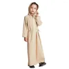 Ethnic Clothing Eid Hooded Abaya Kids Girls Muslim Long Sleeve Maxi Dress Turkey Prayer Arab Islam Kaftan Robe Dubai Gown Clothes Ramadan