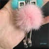 Genuine Real Fur Chick Robot Doll Toy Charm Fur Pompom Ball Bag Charm Key Chain Keyring bag car phone Accessories