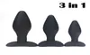 3 in 1 Buttplug Set Anale seksspeeltjes Zwart Glad Waterdicht Siliconen Anale Plug Unisex Erotisch Speelgoed Volwassen seksproducten Goedkoop 17908078508