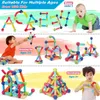 Magnetische Baustäbe, Blöcke, Spielzeug, Stiel, pädagogisches Konstruktionsspielzeug, 3D-Magnet-Puzzle, Geschenk für Kinder und Kleinkinder 240110