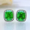 Stud Earrings S925 Silver Pink Inlaid 8 10ins Jewelry Female 5A Zircon Factory Direct Sales