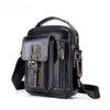 Brand Genuine Leather men's Crossbody Shoulder bag Vintage Cowhide Messenger Bag for male Small Casual handbag 240110