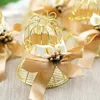 72pcs Gold Bell Shape Wedding Favor Box European Romantic Wrought Iron Birdcage Wedding Candy Box Tin Box For Wedding Favors