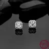 Stud nuovi orecchini in argento sterling 925 taglio moissanite rosso matrimonio orecchini semplici gioielli squisiti regalo di nozze delle donne YQ240110