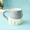 Mugs Ceramic Christmas Embossed Santa Claus Coffee Cup Home Office Breakfast Milk Juice Xmas Gifts Drinkware Navidad 400ml