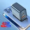 Chargeur USB C 45W PD QC 3.0, Charge rapide, adaptateur de Charge pour téléphone portable, iPhone 15 14 Samsung S24 Huawei Xiaomi