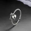 Cluster Rings Korea Fashion Key Heart-Shaped Lock Pendant For Women Opening Justerbar Kvinnlig pekfingerring Engagemangsmycken gåvor