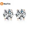 Stud NeeTim D Color Moissanite Oorbel S925 Sterling Verzilverd met 18k Wit Geel Rose Gouden Oorbel voor Vrouwen Diamanten Sieraden YQ240110