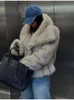 Moda marca chaqueta de piel sintética abrigo mujer suelta manga larga grueso mullido abrigos cálidos otoño invierno abrigo femenino streetwear 240110