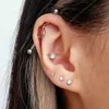 Stud CANNER 3 pièces/ensemble Bling Moissanite diamant boucle d'oreille pour les femmes 925 en argent Sterling boucles d'oreilles oreille os lobe d'oreille Piercing bijoux YQ240110