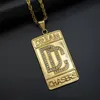 Necklaces 316L Stainless Steel Pendant Necklace Iced out Bling Bling Full Rhinestones Dream Chaser Rope Chain For Women Men DC Jewelry
