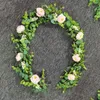 Decorative Flowers Artificial Vine Realistic Flower Garland Elegant Fake Rose Simulation White Eucalyptus For Wedding Party Decoration