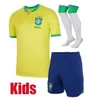 Soccer Jersey Camiseta de Futbol World Cup Paqueta Neres Coutinho Brazils Football Shirt Firmino Jesus Marcelo Pele Brasil Maillot de Foot Kids Kit