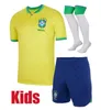 Fußballtrikot Camiseta de Futbol Weltmeisterschaft PAQUETA NERES COUTINHO Brasilien Fußballtrikot FIRMINO JESUS MARCELO PELE Brasilien Maillot de Foot Kinderset