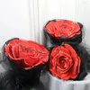 Fleurs décoratives Grande gaze noire PE Rose fleur artificielle Valentine fournitures de fête de mariage décoration de noël bricolage matériel artisanal