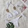 Set Para Praia Sexy 2023 Handgestrickter Bikini Push Up Bademode Damen Brasilianischer Bikini Badeanzug Halter Biquini Zweiteiliger Badeanzug