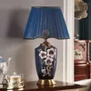 Masa lambaları lüks Çin tarzı seramik emaye lambası yatak odası başlıklı süspansiyon armatürü
