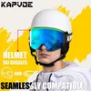 Kapvoe kayak gözlükleri çift katmanlar anti-fog uv400 snowboard kar gözlükleri kar motosikleti gözlük dış mekan spor kayak 240109