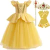 Fantasia Tangled Girls Princess Dress Halloween Halloween Cartoon Cosplay Costumes for Childs Disuise Carnival Party Dress Up 240109