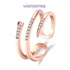 Designer Jóias Carter Anéis Clássicos Para Mulheres e Homens Versão Coreana Simples Banhado 18K Rose Gold Nail Ring Mulheres Moda Personalidade Summe Com Caixa Original