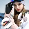 Gants de Ski de Snowboard d'hiver en cuir PU écran tactile antidérapant imperméable moto cyclisme polaire gants d'équitation chauds pour les femmes 240109