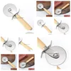 Otras herramientas de cocina Pizza de acero inoxidable Cortador de cuchillo Pasta Pasta Pasta Primper Reducción de la placa Ruedas de encaje Ruedas de alimentos Drop Dydf