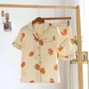 Ensemble pyjama short à fleurs fraîches d'été, 100 gaze de coton, vêtements de nuit japonais doux à manches courtes, 240109