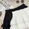 Surmiitro mini plisowana spódnica kobiety Summer Korean Fashion White Black All Matche Ruffles Esthetic High Talle Spódnica Kobieta 240110