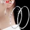 Stud 2023 Ny DJMAX ORIGINAL 999 Sterling Silver Large Circle Lady's Elegant örhängen Hoopörhängen för kvinnor av högsta kvalitet YQ240110