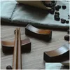 Chopsticks 100 stycken Japanese Wood Wood Rest Spoon Table Soles Holder Rack Stand Cillow Types Handcraft ZA5036 Drop Delivery Home G Dhua7