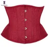 Corsetto sottoseno rosso a busto corto Corsetto Steampunk Top a forma di clessidra Shaper per la vita dimagrante 240109