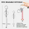 Keychains pärlor nyckelring sticker diy kit för flickor damer hantverk smycken 5 stycken