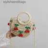 Shoulder Bags 2022 new cute cherry small fresh str bag hand-woven strberry messenger bagstylisheendibags