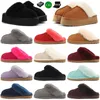 Slippers Australië Designer Laarzen Luxe Tazz Slipper Heren Dames Sneeuw Mini Enkel Korte Eendenleer Winter Platform Laarzen Kastanjebruin Grijs Zwart Wit Dames Laarzen