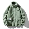 Lamb Fleece Winter Jackets Warm Coats Men Fluffy Jacket Streetwear Harajuku Fuzzy Zipper Coat Fashion Stand Collar Parkas 240109