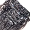 Grau 12A Brasileiro Peruano Malaio Indiano Cabelo Kinky Curly Ondulado Clipe em Extensões de Cabelo 100 g / lote Best Selling 100% Remy Raw Virgem Cabelo Humano Tece