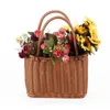 Totes S/L Size Basket Hand Made Wicker Bags Portable Rattan Shopping Bag Woven PicnicBasket Beach Big Storagestylisheendibags