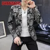 Dyb Zacq heren blazer verkoopt bloemenprint modebedrijf casual jas slanke pak jas groot formaat banket bruiloft 240110