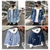 Jean Jacket Super Soft Buttons Ripped Drawstring Denim Single Breasted for Camping 240109