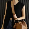 Renovation of Lindy26 30 Single Shoulder Crossbody Bag with Woven Canvas Wide Strap Contrast 240110