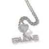 A-Z Niestandardowe litery Art Nazwa Naszyjnik Tubic Hip Hop 18k Real Gold Plated Heart Clamrydka