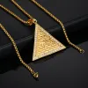 Ägyptische Pyramide Auge des Horus Anhänger Halskette Männlich Goldene Farbe 14k Gelbgold Amulett Halsketten Für Männer Ägypten Schmuck Geschenk