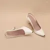 Sandals Pointed Toe Color-Blocking Breathable Summer Sexy Special-Shaped Heel Slip-On Elastic Strap Shallow Mouth High Heels