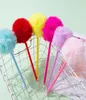 Creative imitation rabbit fur ball neutral ballpoint pen cute art writing gifts whole7281534