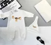 Brand infant jumpsuits boys girls Two piece set Plush kids bodysuit Size 59-100 designer newborn baby Crawling suit and hat Jan10