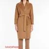 Maxmaras Womens Cashmere Coat Camel First Cut Fleece Lace Up Medium RJQE